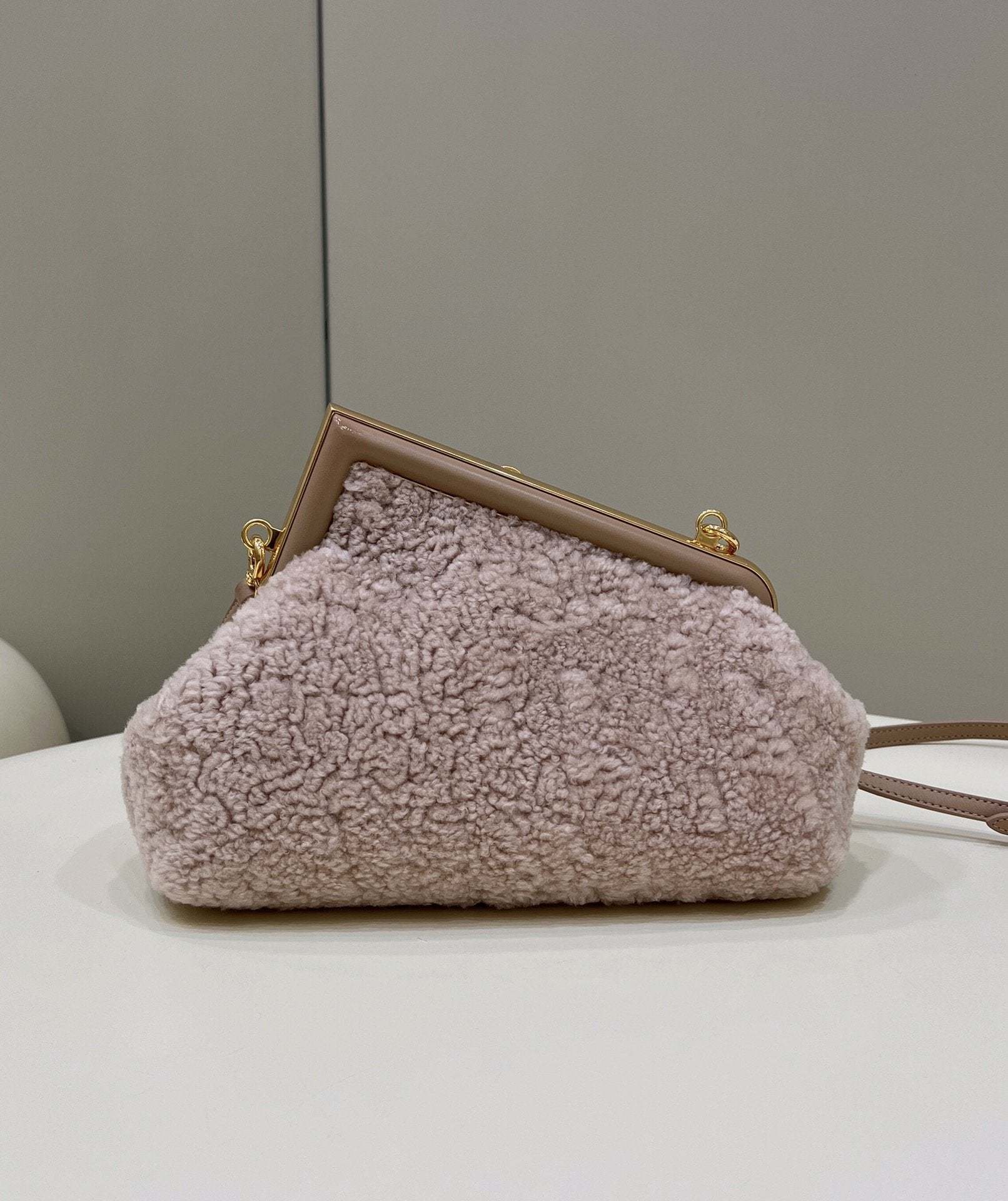 FI First Small Pink Mink Bag For Woman 26cm/10in