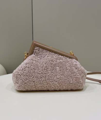 FI First Small Pink Mink Bag For Woman 26cm/10in