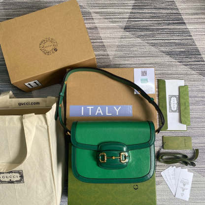 gg Horsebit 1955 Shoulder Bag Green For Women, Women&#8217;s Bags 9.8in/25cm gg