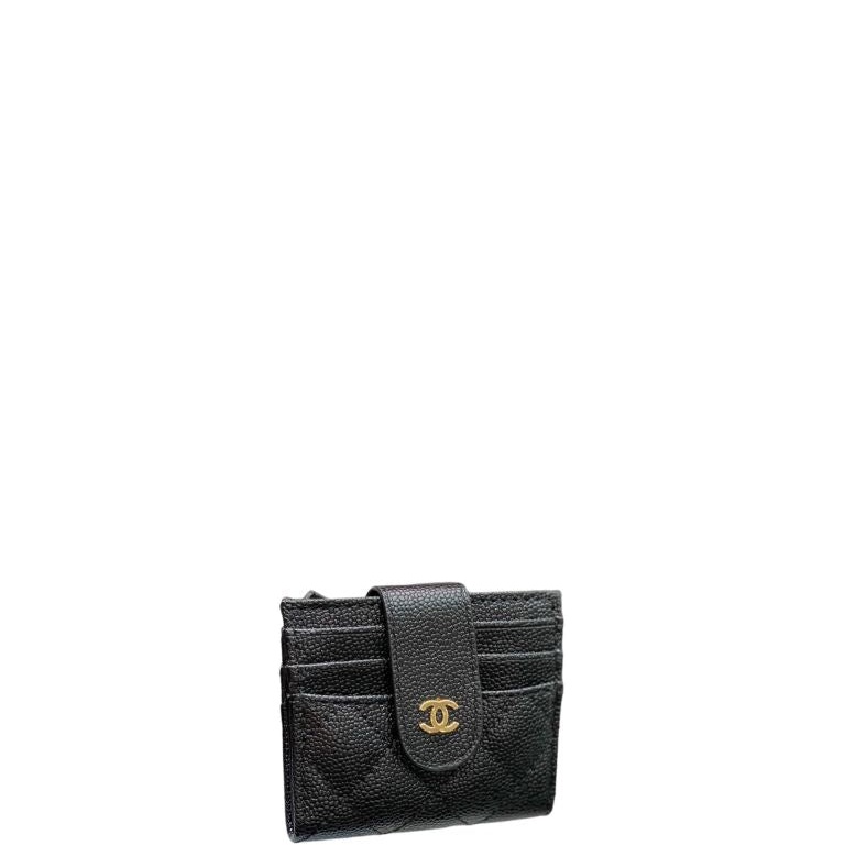 CHL CARD HOLDER BLACK WITH GOLD HARDWARE 12CM
