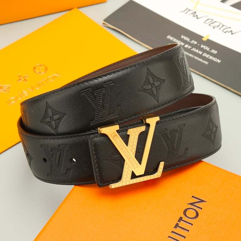 LUV ICONIC BLACK BELT GOLD BUCKLE 4.0CM