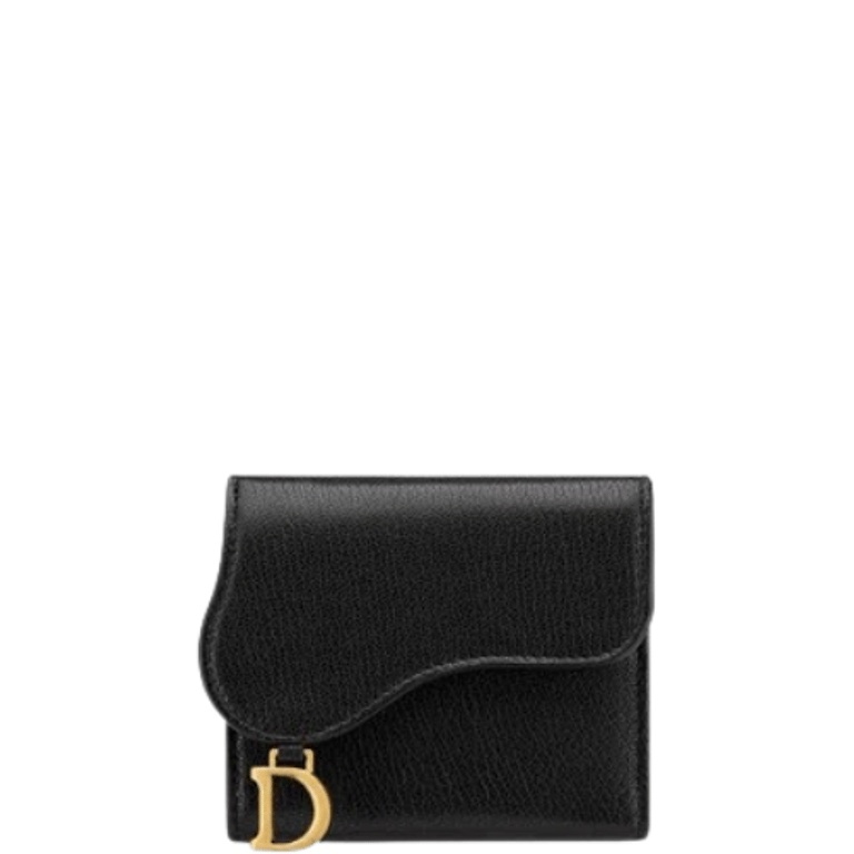 dir SADDLE LOTUS WALLET BLACK GOATSKIN 11CM S5652CCEH M900