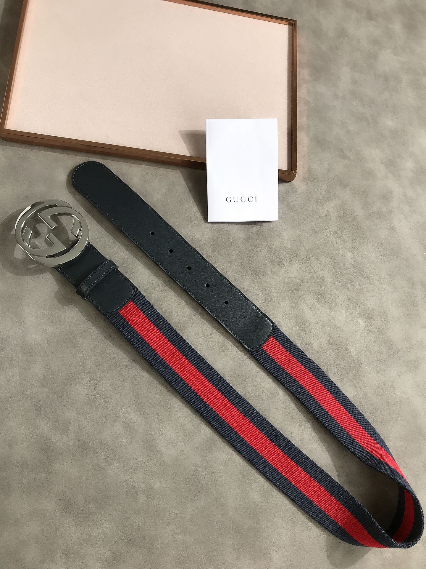 GG'S WEB BELT WITH G BUCKLE NAVY 4CM 411924 H917N 8497