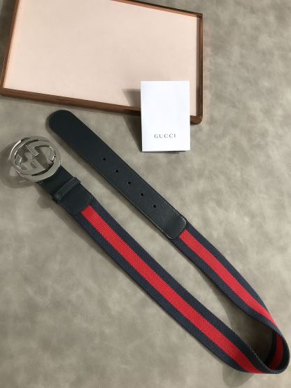 GG'S WEB BELT WITH G BUCKLE NAVY 4CM 411924 H917N 8497