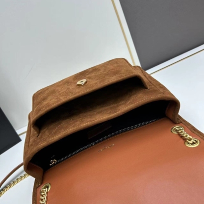 YSL NIKI BABY CHAIN BAG IN SUEDE BROWN 6237483
