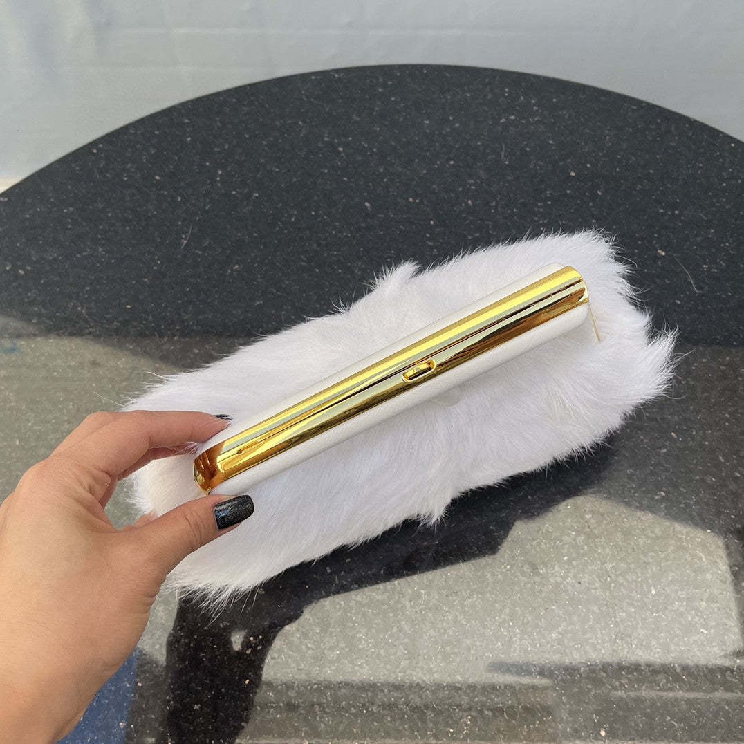 FI First Small White Fox Fur Bag For Woman 26cm/10in
