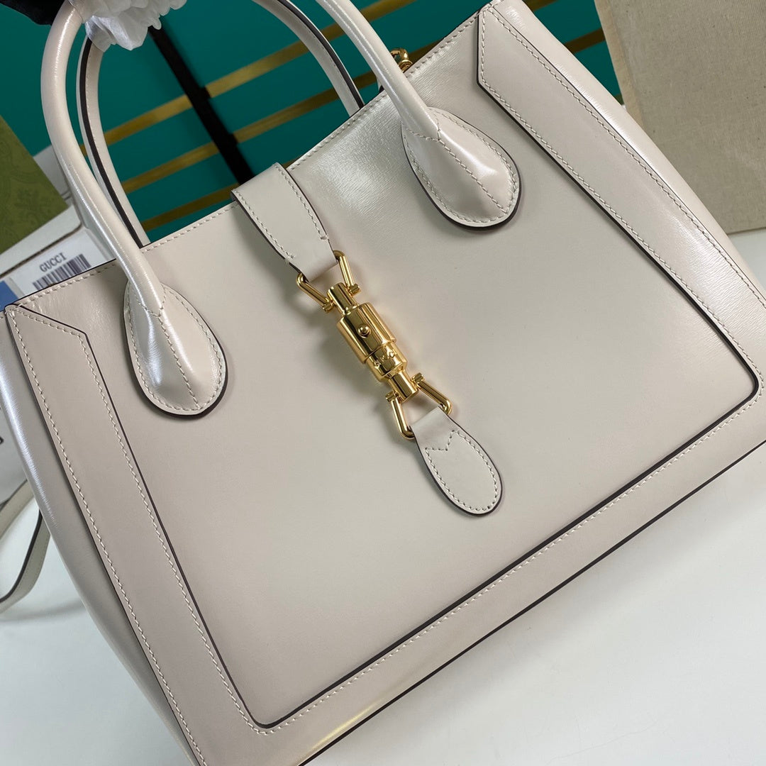 gg Jackie 1961 Medium Tote Bag White For Women 12in/30cm 649016 0YK0G 9022