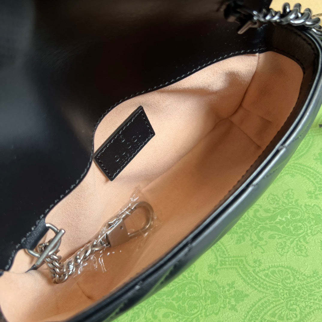 gg Marmont Super Mini Bag Black For Women, Women’s Bags 6.2in/17cm gg