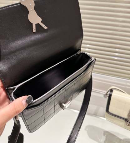 SAINT LAURENT SMALL SOLFERINO SATCHEL BLACK 18CM