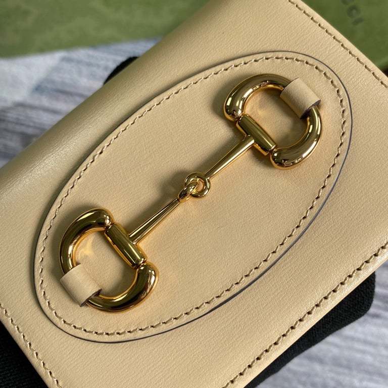 GG HORSEBIT 1955 CARD CASE WALLET 11CM BEGIE 621887 0YK0G 9830