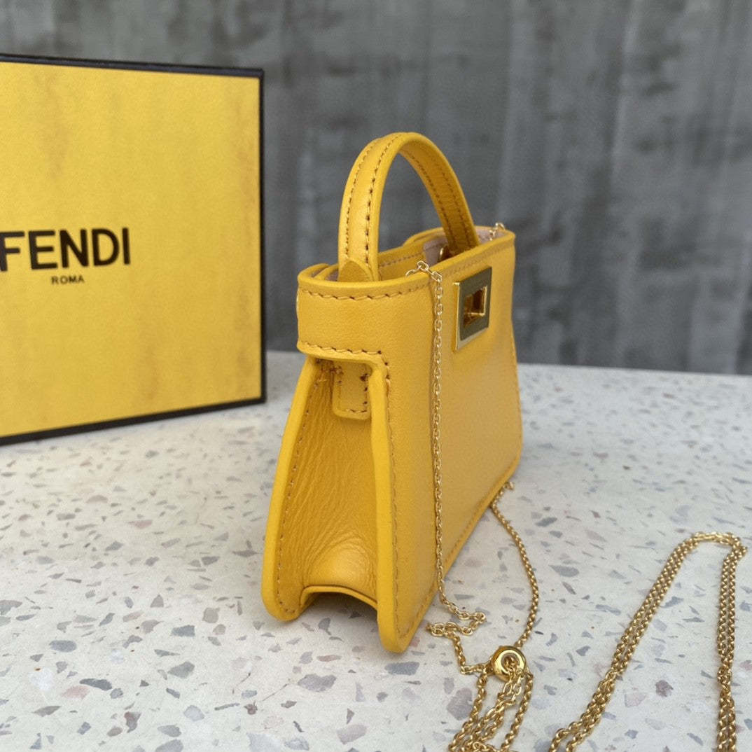 FI Nano Peekaboo Charm Crossbody Yellow Bag For Woman 12cm/4.5in