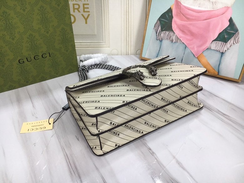 GG X BALENCIAGA THE HACKER PROJECT SMALL DIONYSUS BAG WHITE 28CM