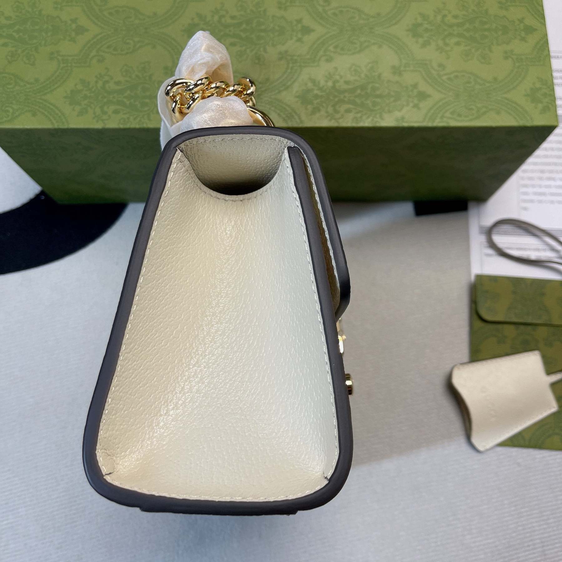 gg Padlock Small gg Strawberry Shoulder Bag White For Women, Women’s Bags 7.9in/20cm gg