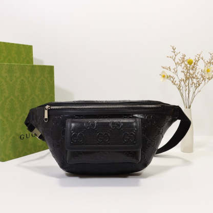 gg Embossed Belt Bag Black For Men 11in/28cm 645093 1W3CN 1000