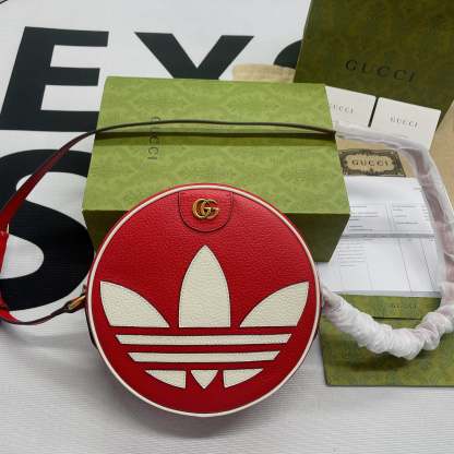 gg x Adidas Ophidia Shoulder Bag Red For Women, Women’s Bags 8.6in/22cm gg 702626 DJ24T 6484