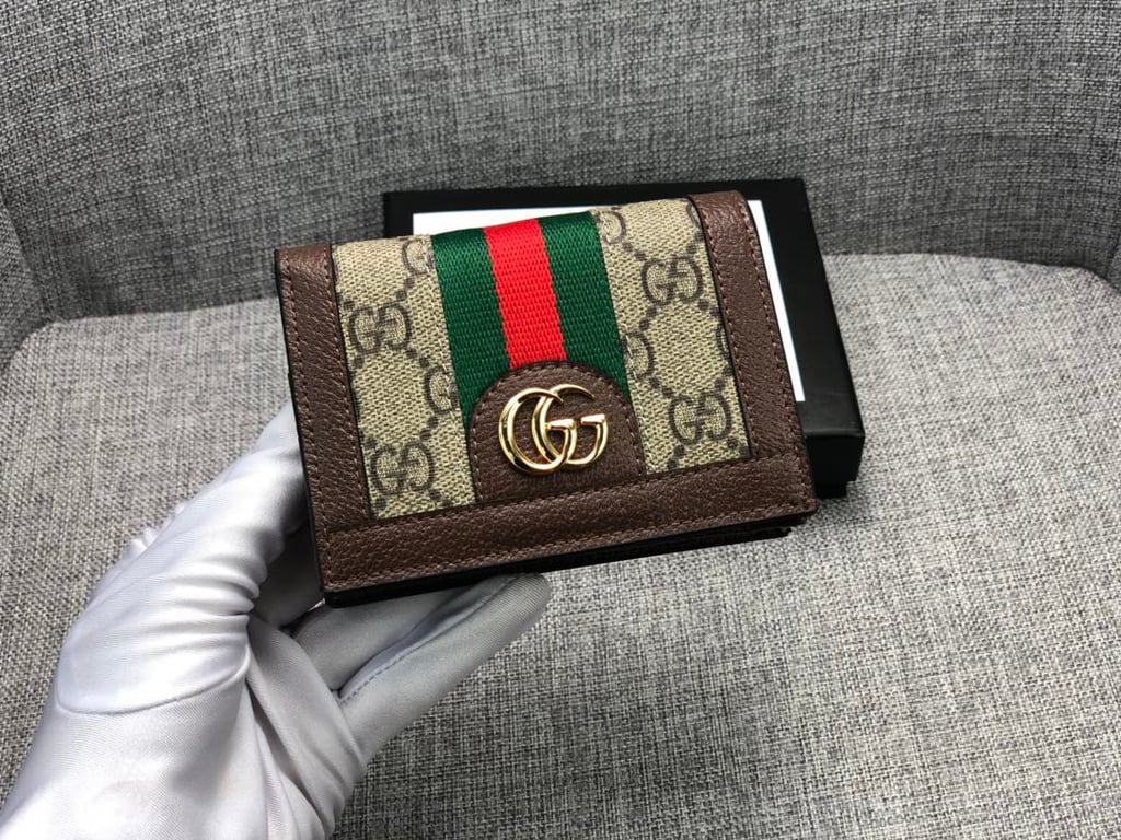 GG OPHIDIA GG CARD CASE WALLET 11CM 523155 96IWG 8745