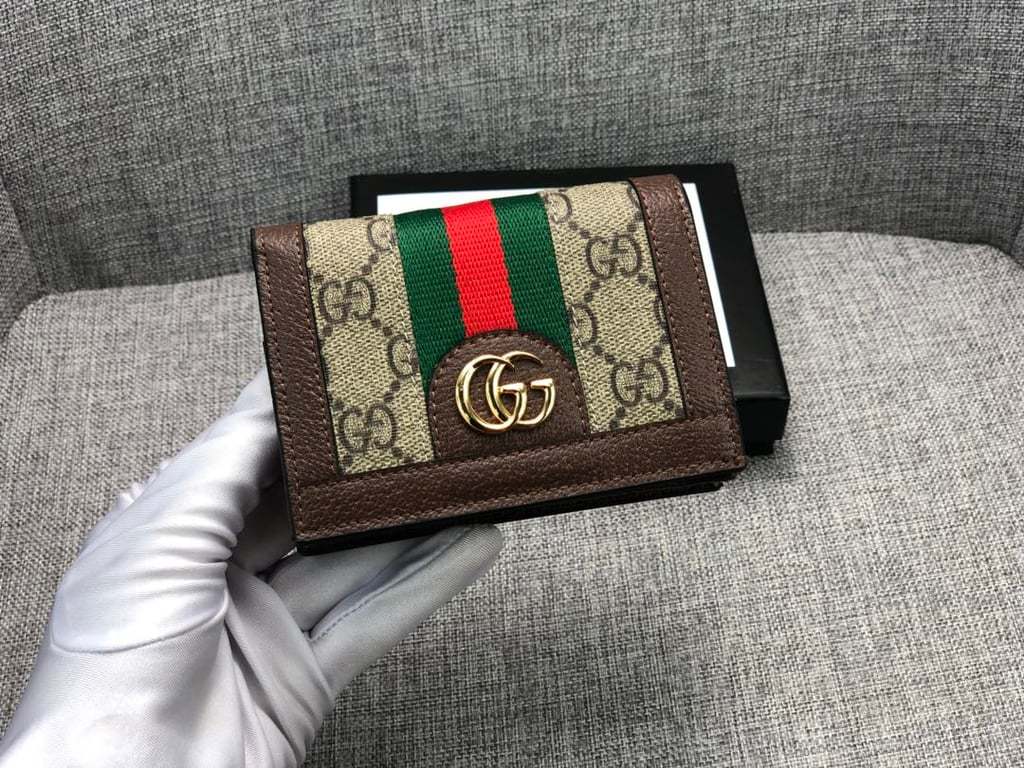 GG OPHIDIA GG CARD CASE WALLET 11CM 523155 96IWG 8745