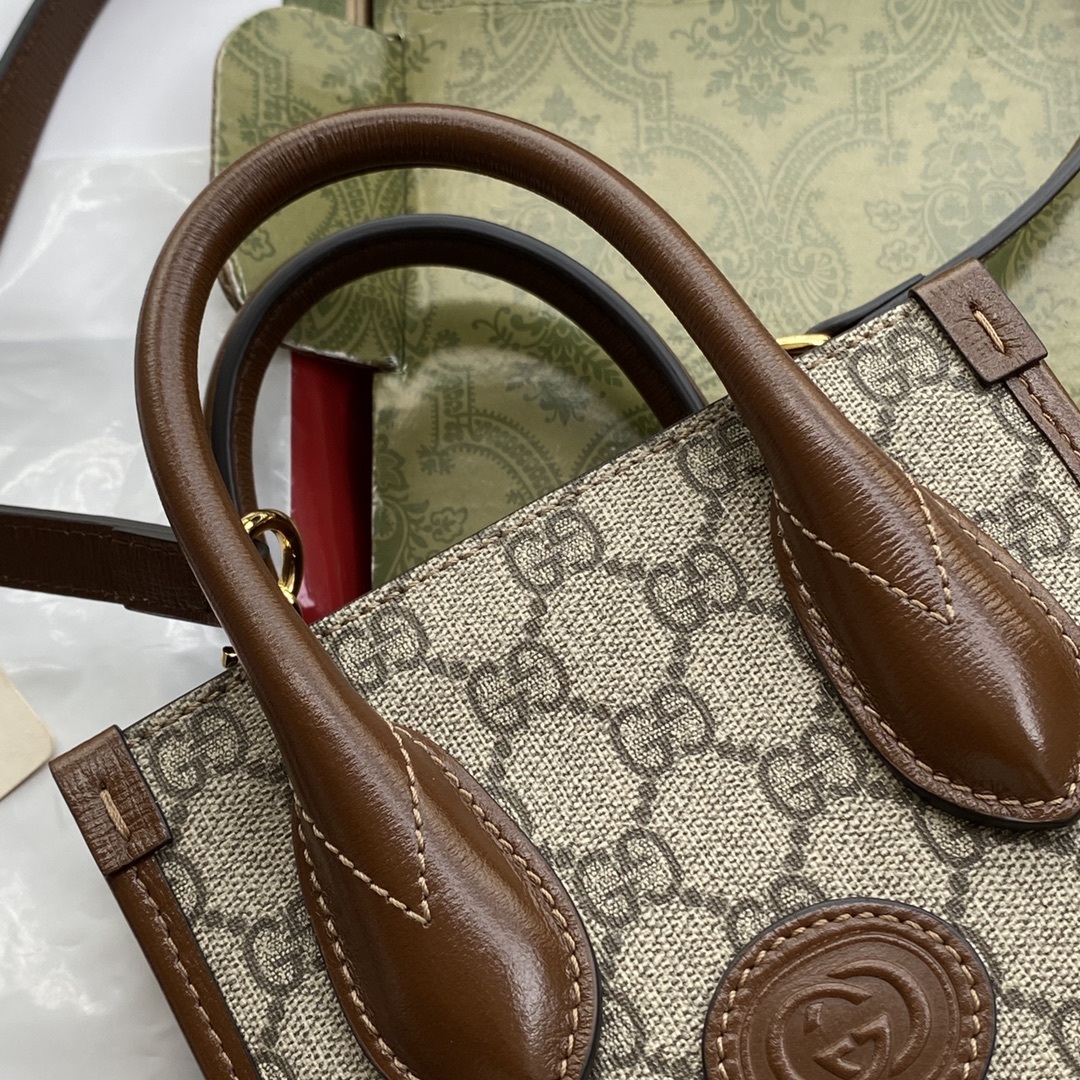 GG MINI TOTE BAG WITH INTERLOCKING G SUPREME CANVAS 671623 92TCG 8563