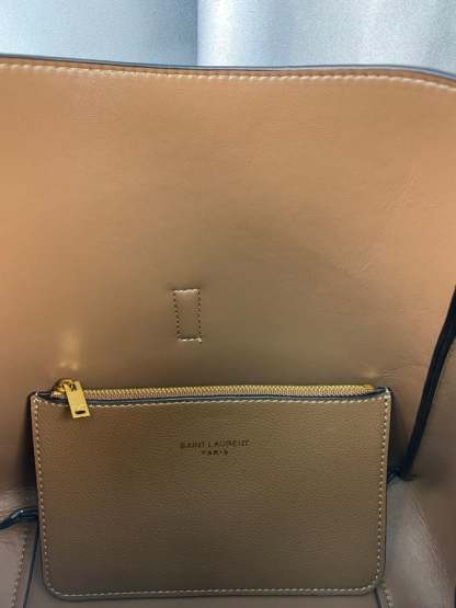SAINT LAURENT LE 5 A 7 SOFT SMALL HOBO BAG IN SMOOTH LEATHER BROWN