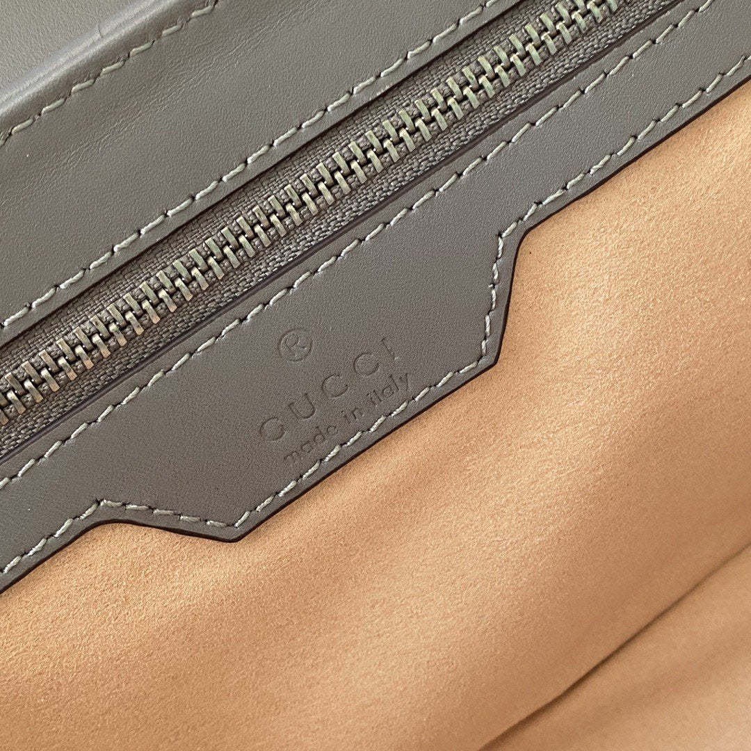 gg Marmont Small Shoulder Bag Dark Grey Matelassé For Women 10in/26cm  443497 UM8AN 1711