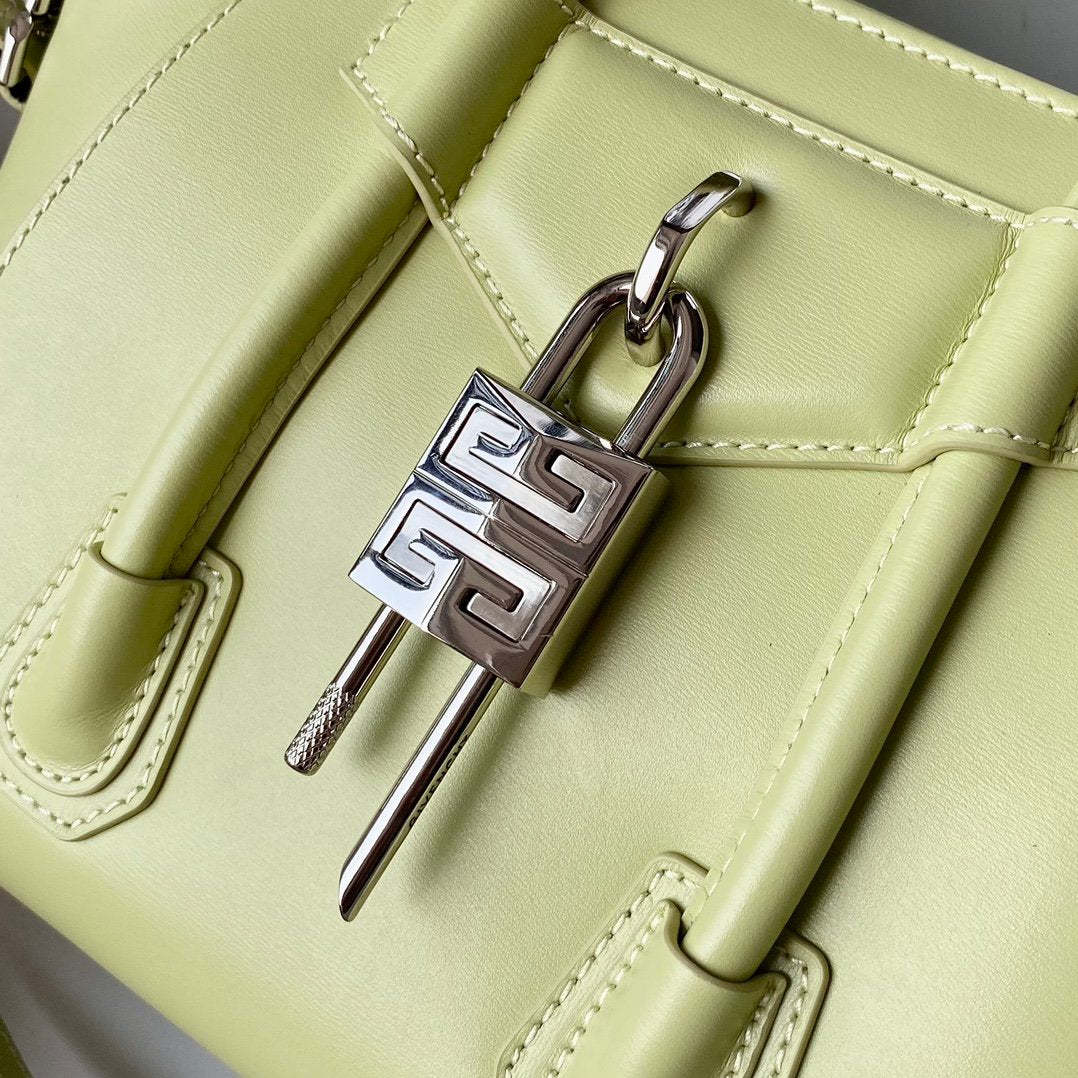 gv Mini Antigona Lock Bag Khaki For Women, Handbags, Shoulder Bags 8.7in/22cm GVC