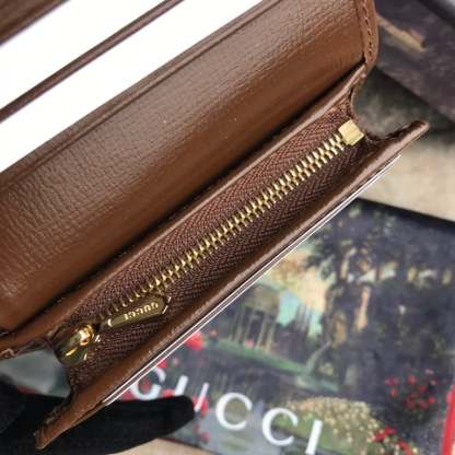 GG HORSEBIT 1955 CARD CASE WALLET 11CM BROWN 621887 92TCG 8563