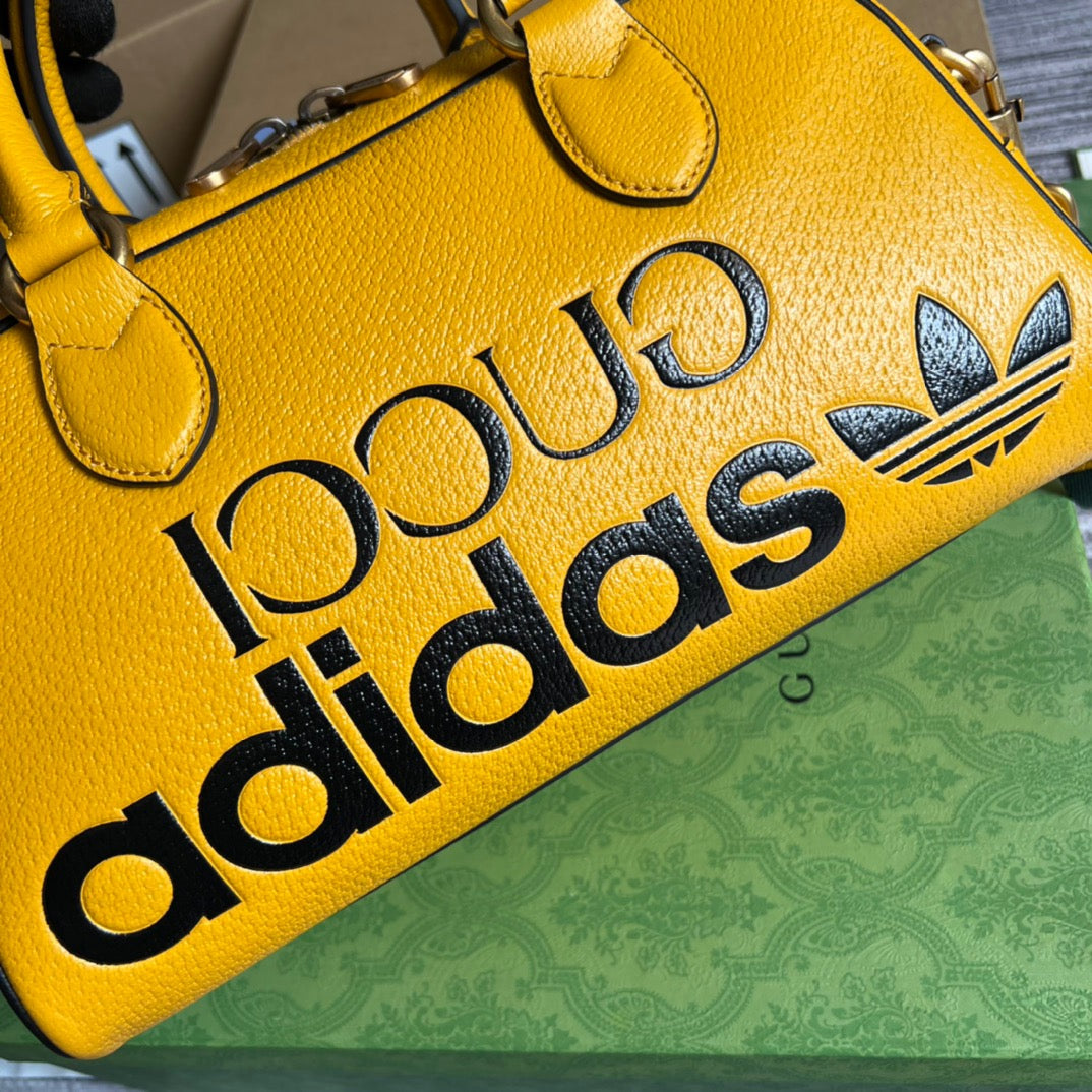 gg x Adidas Mini Duffle Bag Yellow For Women, Women’s Bags 12.4in/32cm gg