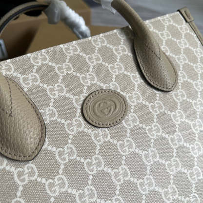 gg Small Tote Bag With Interlocking G Beige For Women, Women&#8217;s Bags 12.2in/31cm gg ‎659983 UULBT 9683