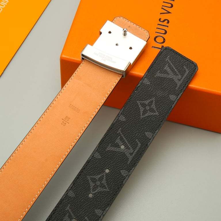 LUV INITIALS 40MM BLACK REVERSIBLE BELT SILUVER BUCKLE