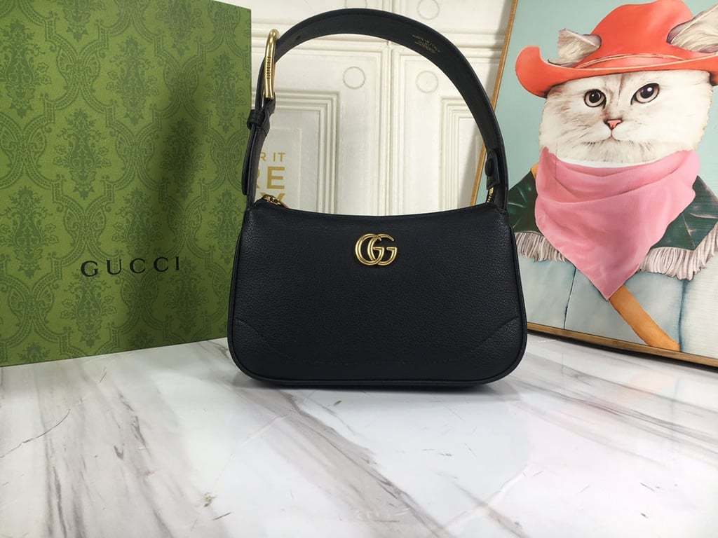 GG APHRODITE MINI SHOULDER BAG BLACK 21CM