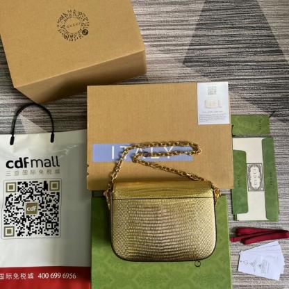 GC675801 Denim Dionysus Saddle bag 20.5cm golden color