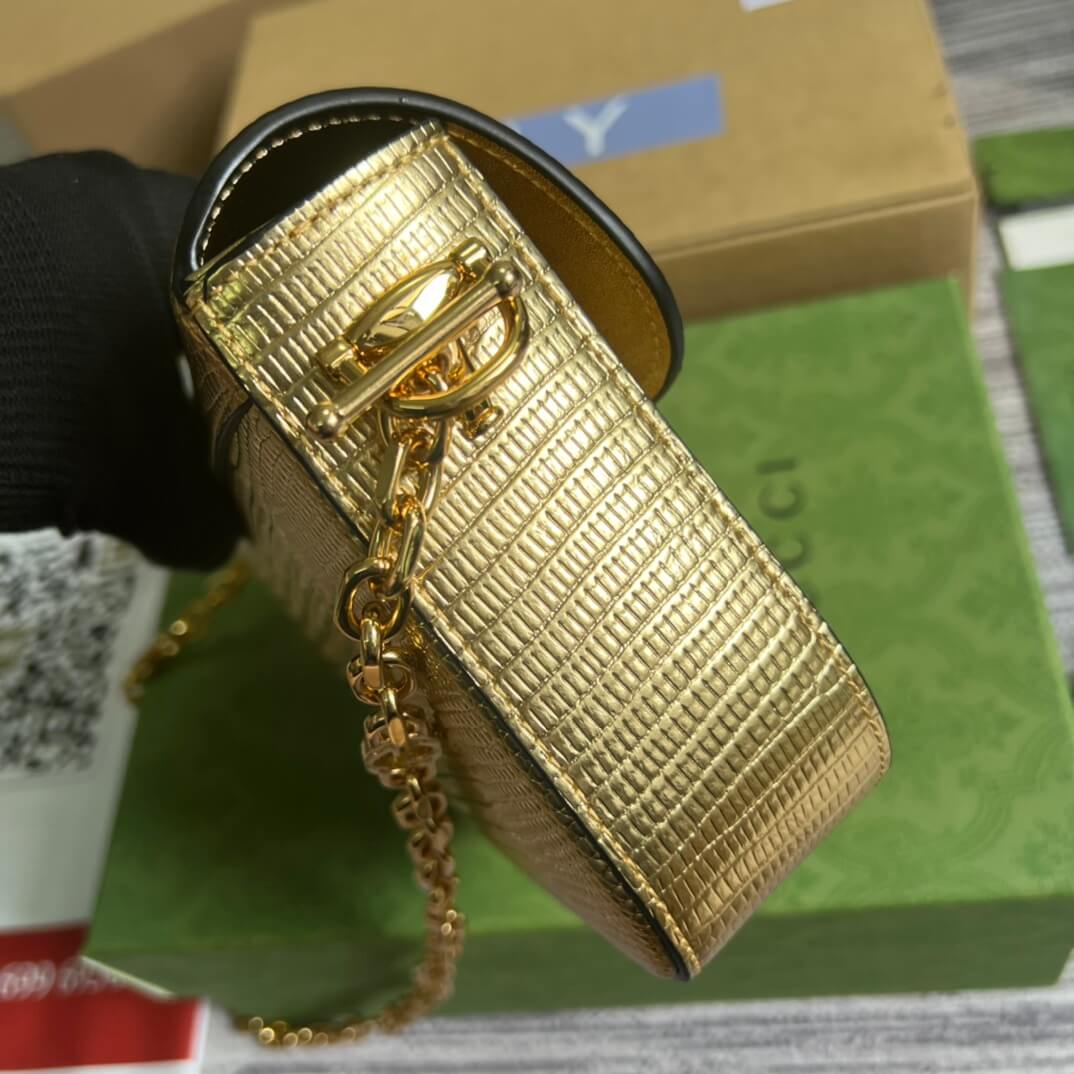 GC675801 Denim Dionysus Saddle bag 20.5cm golden color