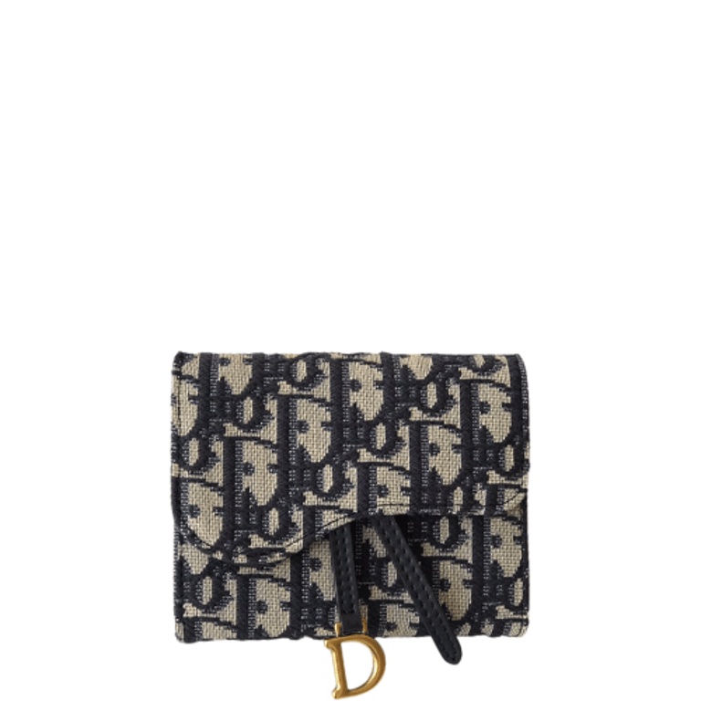 dir SADDLE NANO POUCH BLUE AND BEIGE OBLIQUE JACQUARD 11CM S5654CTZQ