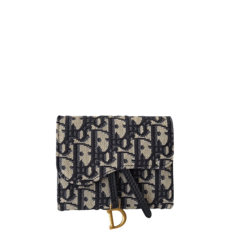 dir SADDLE NANO POUCH BLUE AND BEIGE OBLIQUE JACQUARD 11CM S5654CTZQ