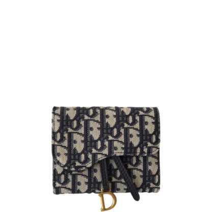 dir SADDLE NANO POUCH BLUE AND BEIGE OBLIQUE JACQUARD 11CM S5654CTZQ