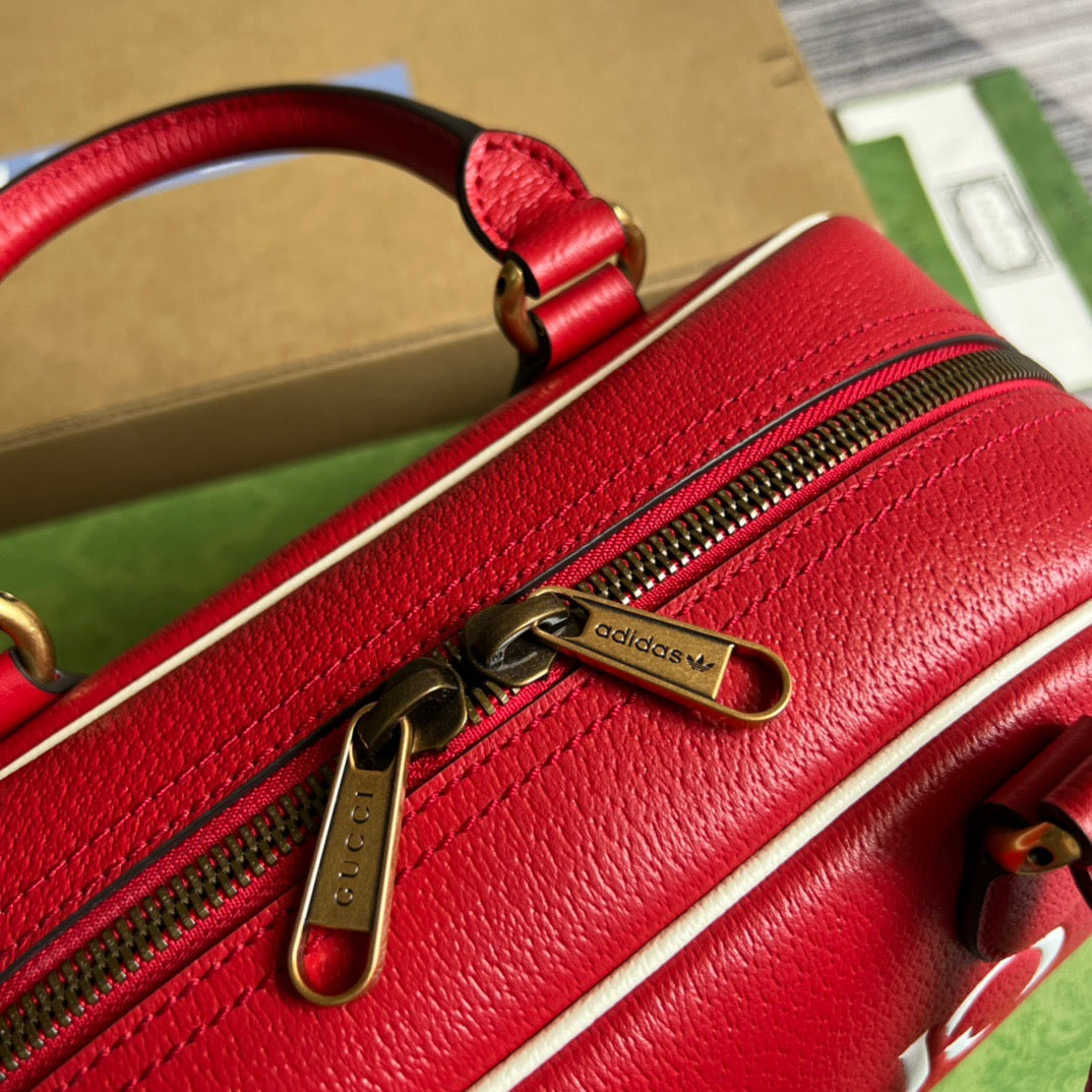 gg x Adidas Mini Duffle Bag Red For Women, Women’s Bags 12.4in/32cm gg 702397 U3ZCT 6563