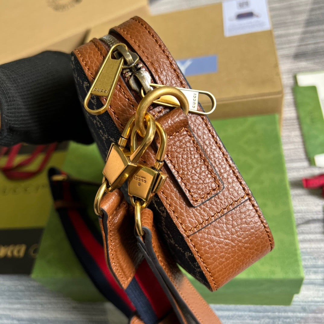 gg Shoulder Bag With Interlocking G Blue And Ivory gg Denim Jacquard For Women  9.6in/24.5cm gg