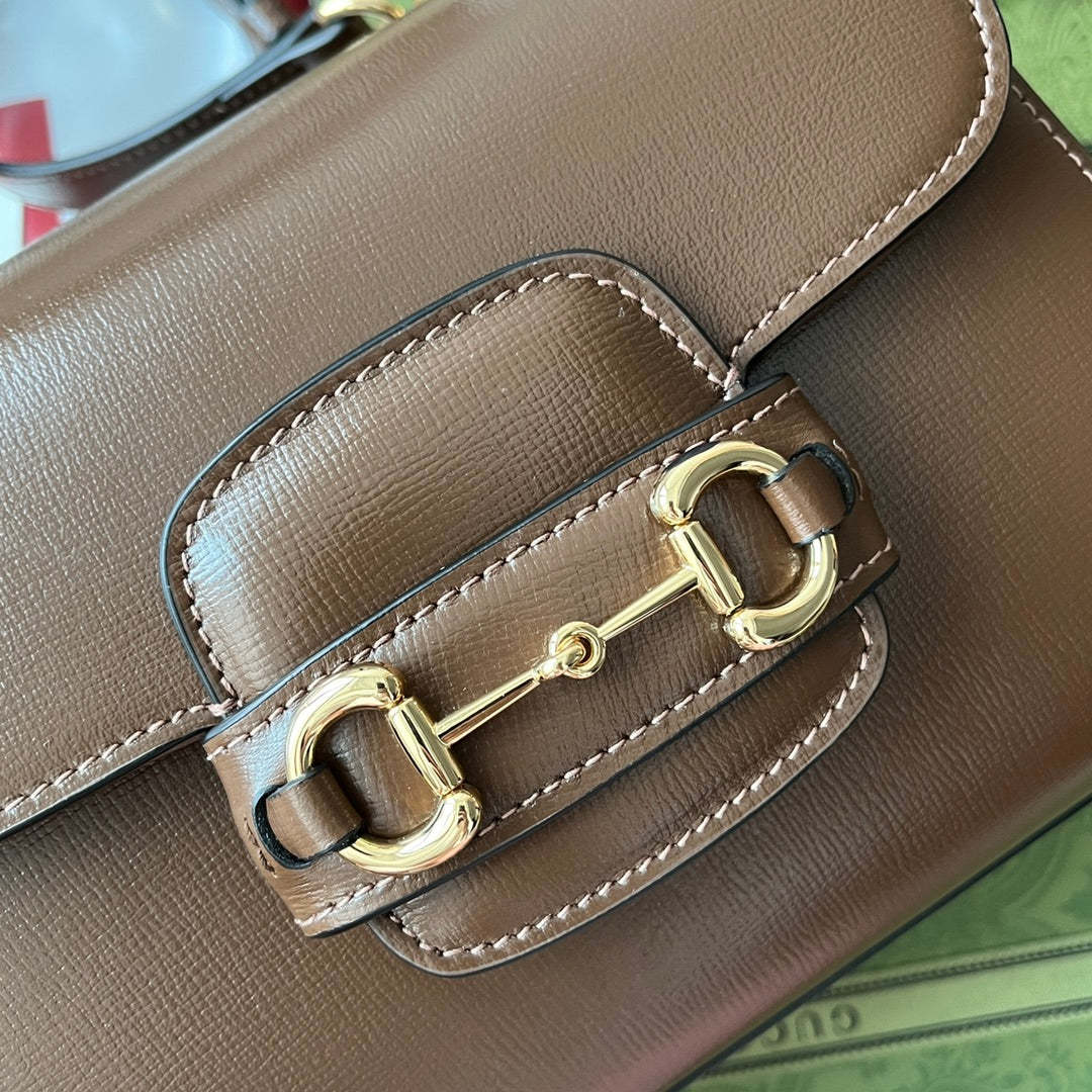 gg Ophidia gg Horsebit 1955 Mini Bag Brown For Women, Women&#8217;s Bags 8.6in/22cm gg 703848 AAA7G 2361