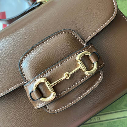 gg Ophidia gg Horsebit 1955 Mini Bag Brown For Women, Women&#8217;s Bags 8.6in/22cm gg 703848 AAA7G 2361