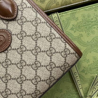 GG MINI TOTE BAG WITH INTERLOCKING G SUPREME CANVAS 671623 92TCG 8563