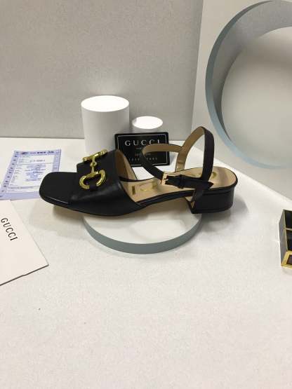 SANDAL GG 655413 BKO00 1000 WOMEN'S SANDAL WITH HORSEBIT BLACK