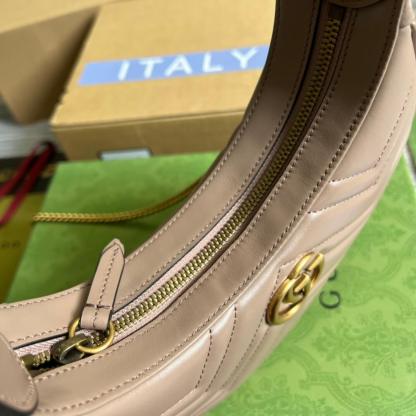 GC 699514 Mini Handbag 21cm Milk tea color COWHIDE/ REAL LEATHER