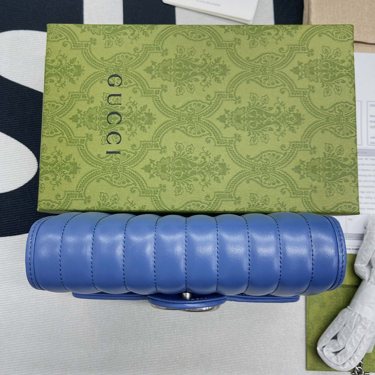 gg Marmont Super Mini Bag Blue For Women, Women’s Bags 6.2in/17cm gg 476433 DTD5F 4340