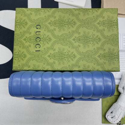 gg Marmont Super Mini Bag Blue For Women, Women’s Bags 6.2in/17cm gg 476433 DTD5F 4340