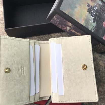 GG HORSEBIT 1955 CARD CASE WALLET 11CM WHITE 621887 92TCG 9761