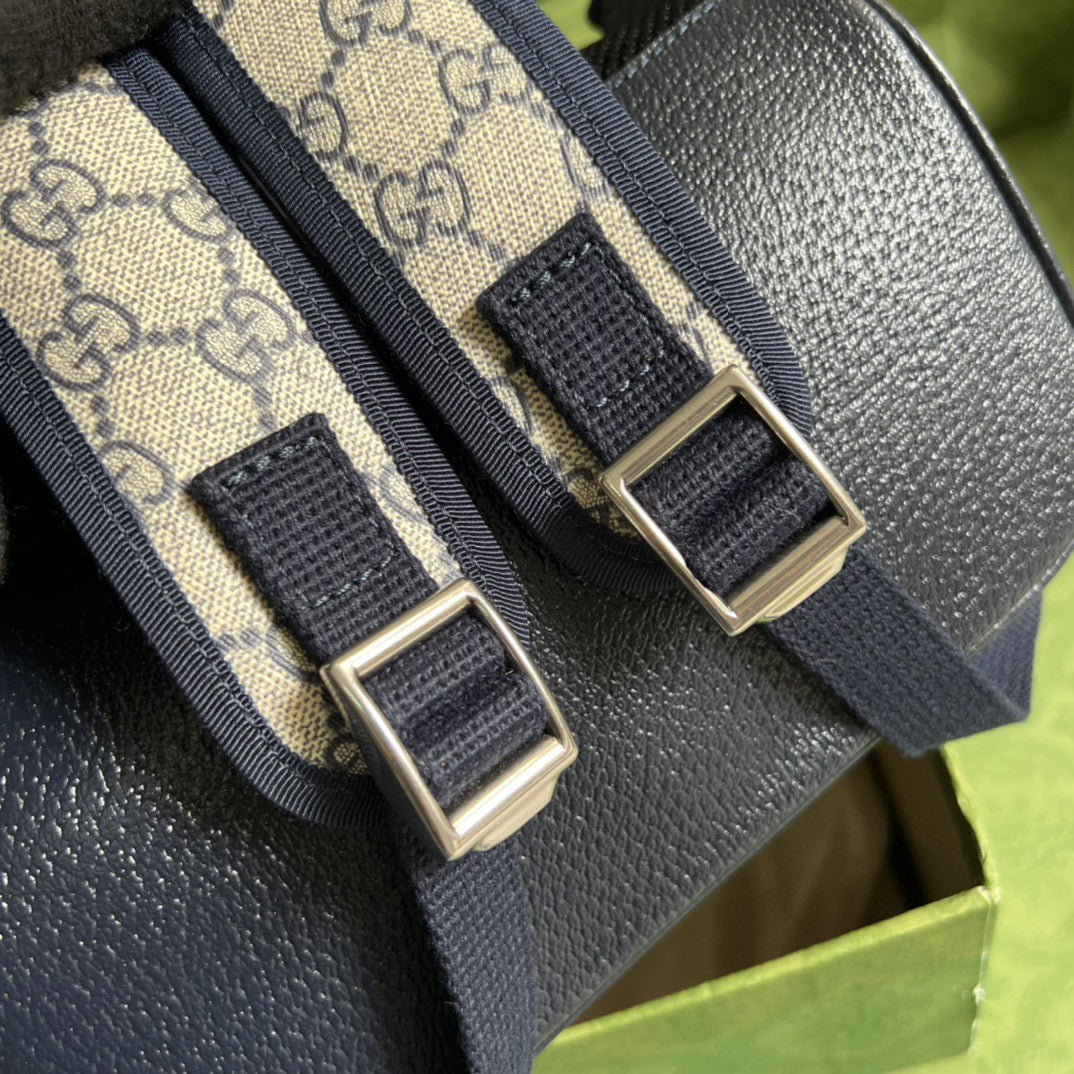 gg Ophidia gg Small Backpack Beige And Blue gg Supreme Canvas For Women 11.5in/29cm Beige