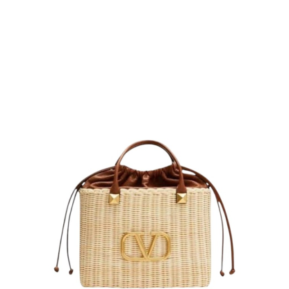 VLA 25CM BEIGE GARAVANI WO VLOGO SMALL WICKER BASKET BAG