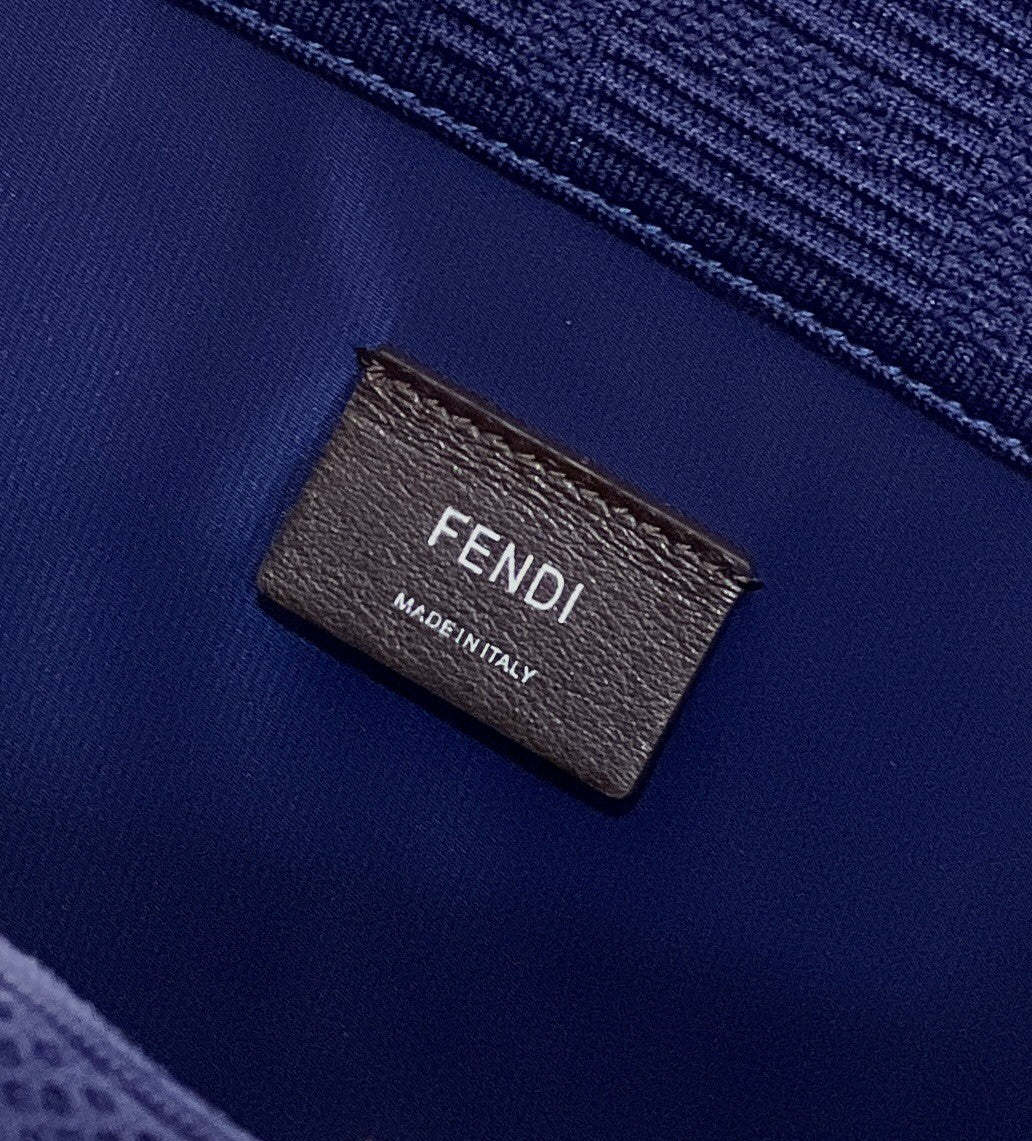 FI Sunshine Medium Navy Blue FF fabric shopper Bag For Woman 31cm/12in