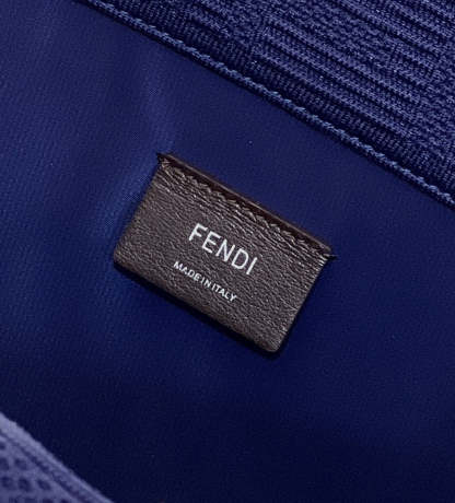 FI Sunshine Medium Navy Blue FF fabric shopper Bag For Woman 31cm/12in