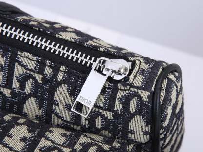DIR MINI SADDLE BAG OBLIQUE JACQUARD BEIGE AND BLACK